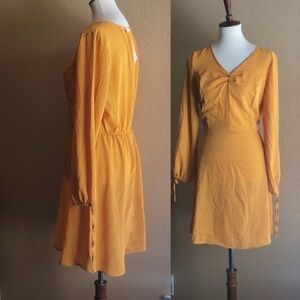 Como Vintage Bubble Crepe Tie Sleeve Dress Size M